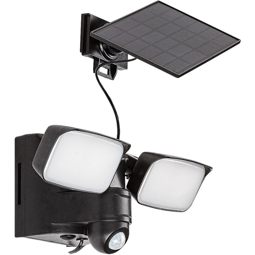 Rabalux - LED Solární nástěnné flexibilní svítidlo se senzorem a externím panelem 2xLED/5W/3,7V IP54 černá