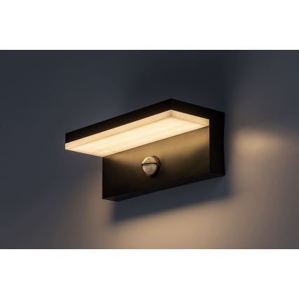Rabalux - LED Venkovní nástěnné svítidlo se senzorem LED/9W/230V 2700/4000/6500K IP54 černá