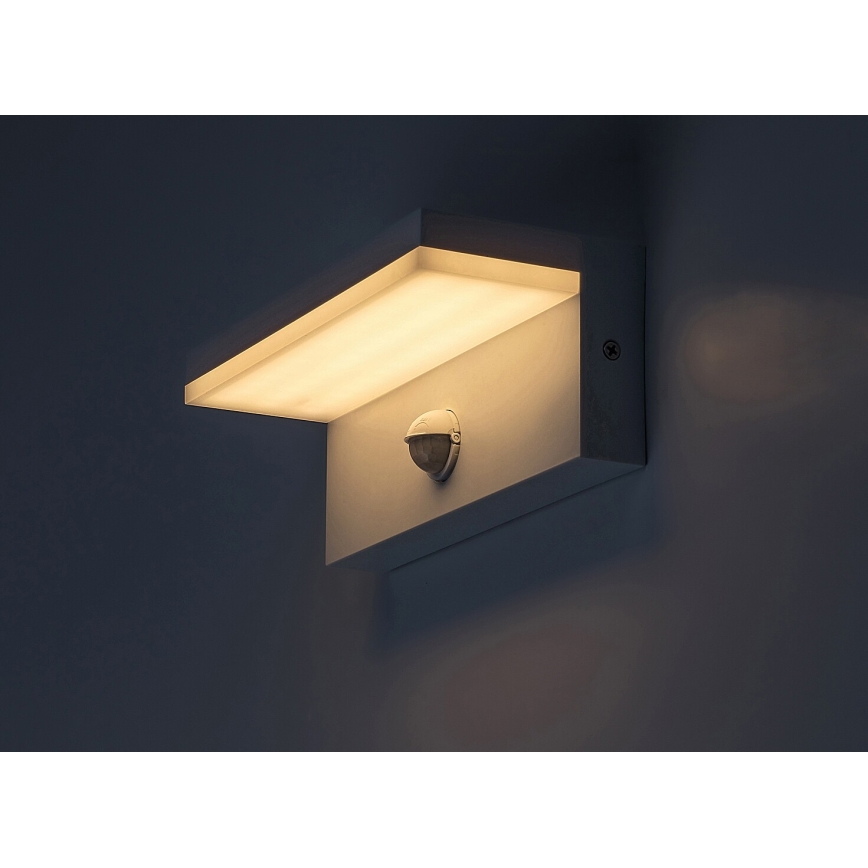 Rabalux - LED Venkovní nástěnné svítidlo se senzorem LED/9W/230V 2700/4000/6500K IP54 bílá