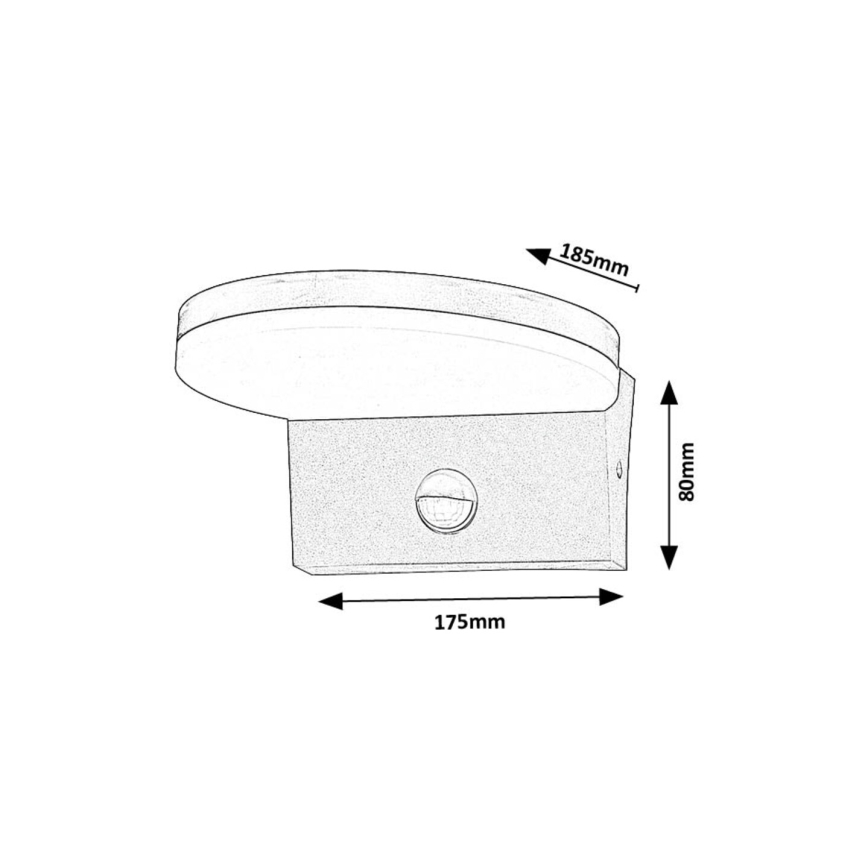 Rabalux - LED Venkovní nástěnné svítidlo se senzorem LED/9W/230V 2700/4000/6500K IP54 černá