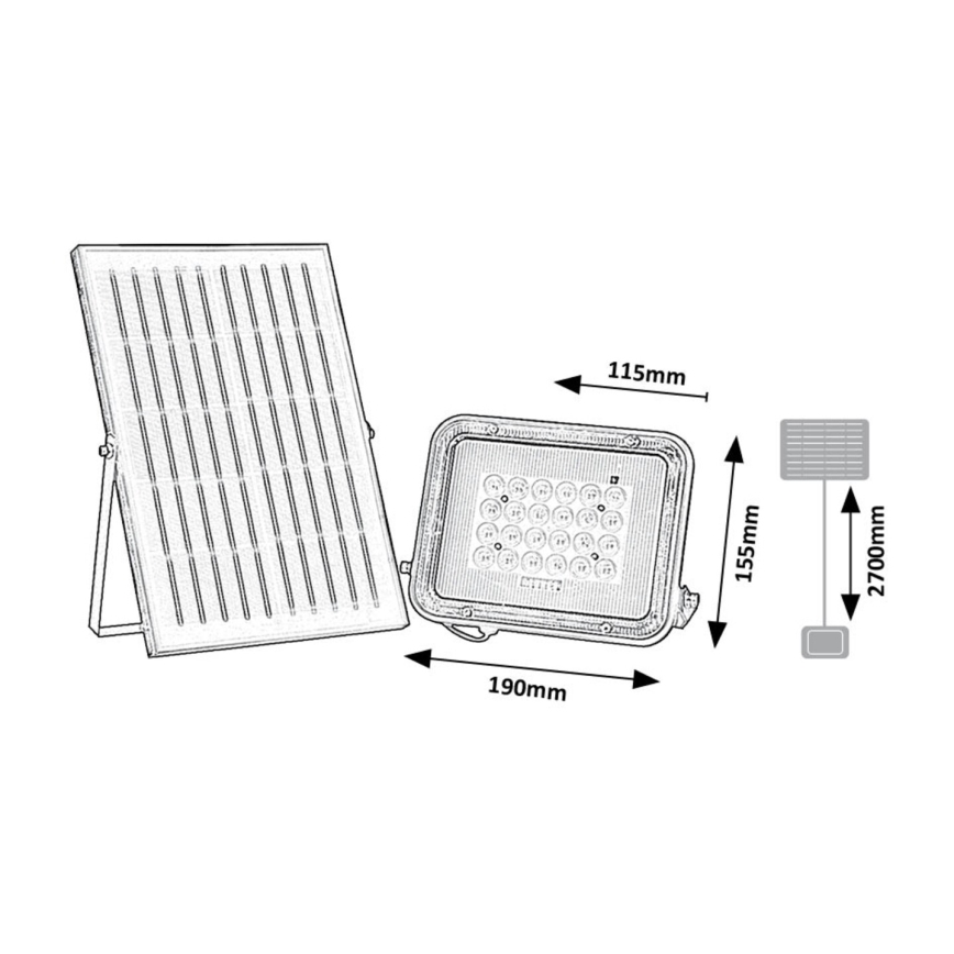 Rabalux - LED Solární reflektor LED/6,5W/3,2V 3000/4000/6500K 1000mAh IP65