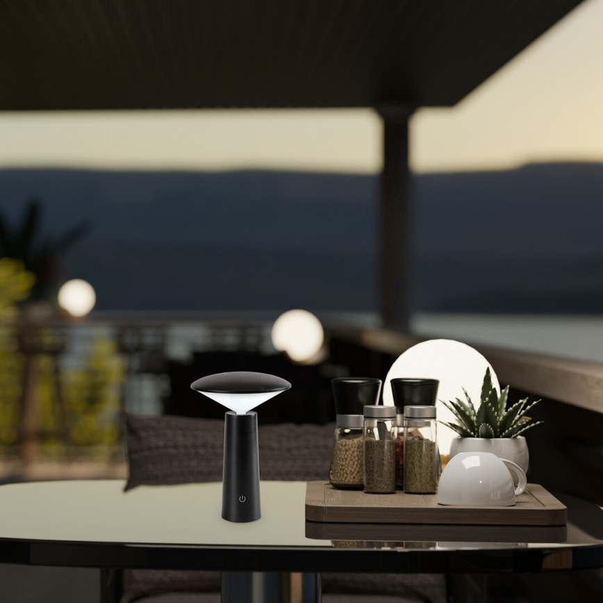 Rabalux - LED Stmívatelná nabíjecí dotyková stolní lampa POLPERRO LED/3W/3,7V 1200mAh černá