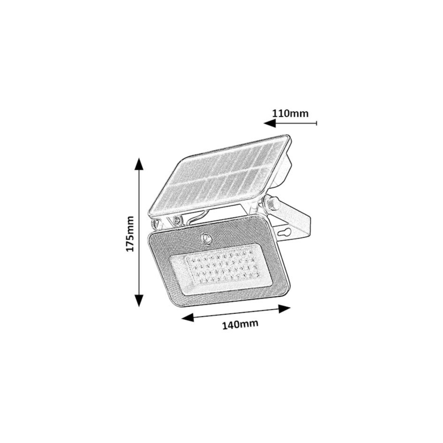 Rabalux - LED Solární reflektor se senzorem LED/6W/3,7V 3000/4000/6500K IP65