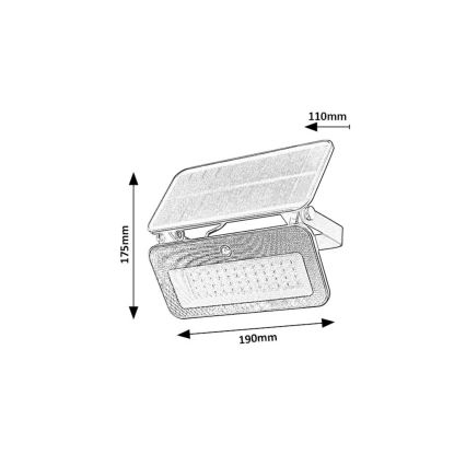 Rabalux - LED Solární reflektor se senzorem LED/8W/3,7V 3000/4000/6500K IP65