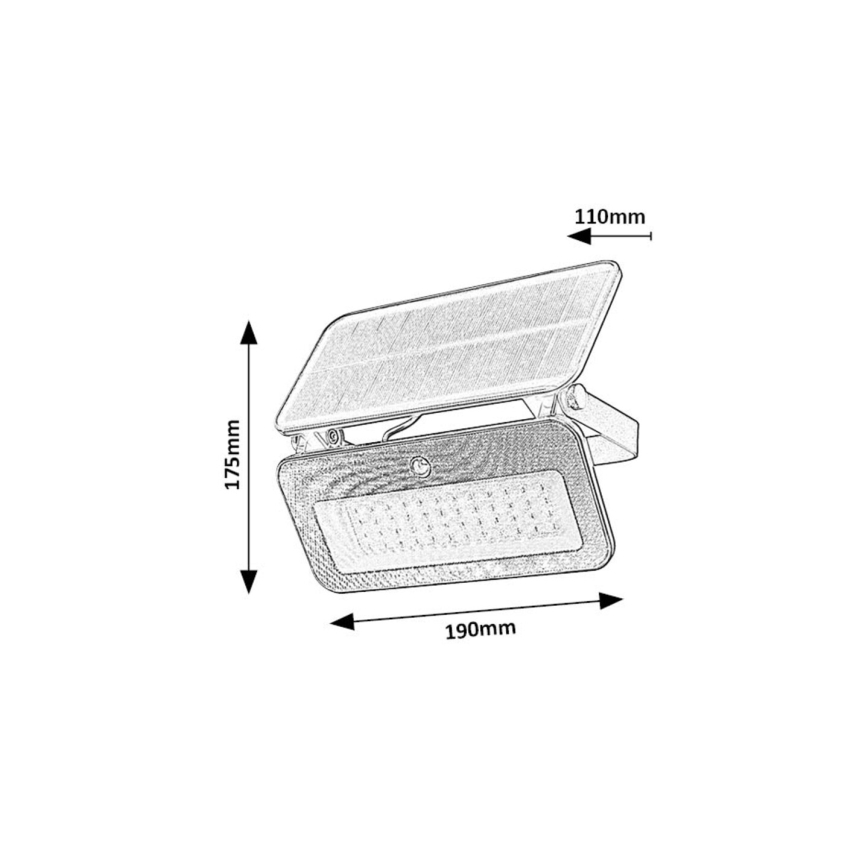 Rabalux - LED Solární reflektor se senzorem LED/8W/3,7V 3000/4000/6500K IP65