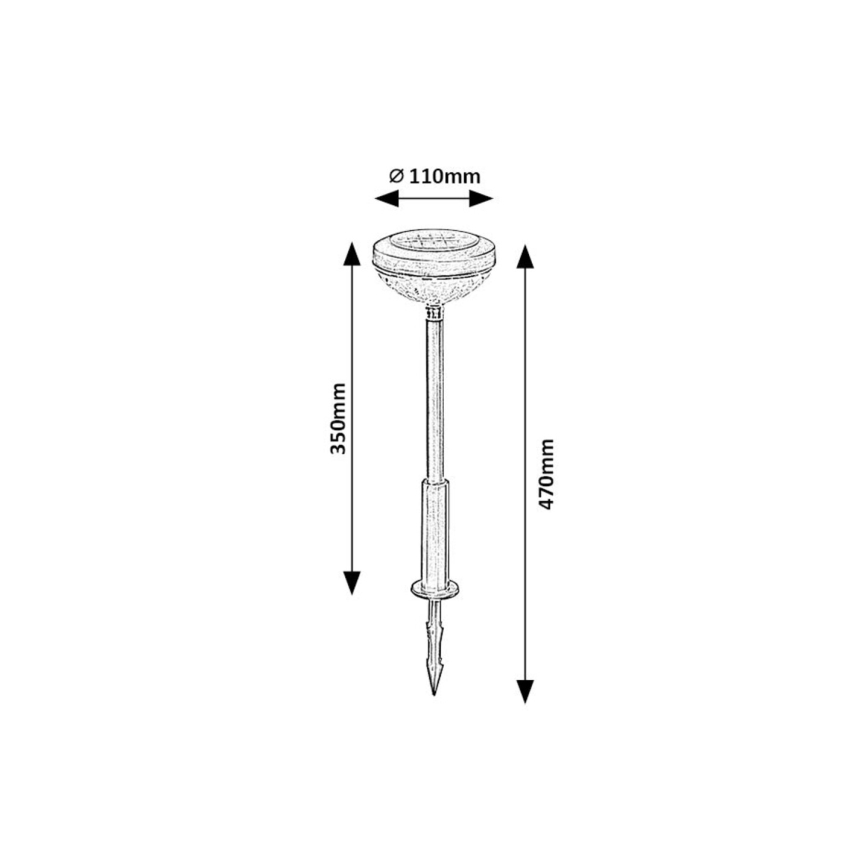 Rabalux - LED RGB Solární svítidlo LED/0,1W/1,2V 600mAh IP44