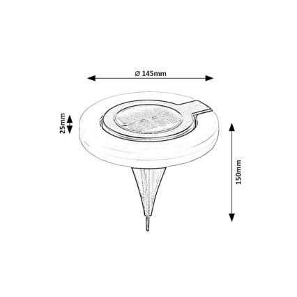 Rabalux - LED Solární svítidlo LED/0,05W/1,2V IP44