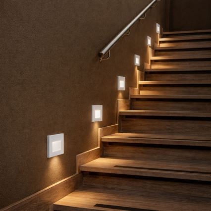 Rabalux - LED Schodišťové svítidlo se senzorem pohybu a soumraku LED/1W/230V 3000/4500/6500K bílá