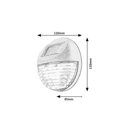 Rabalux - SADA 2x LED Solární nástěnné svítidlo LED/0,06W/1,2V 300 mAh IP44
