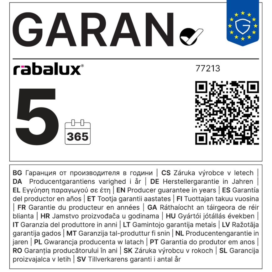 Rabalux - LED Venkovní nástěnné svítidlo se senzorem LED/18W/230V IP65 černá