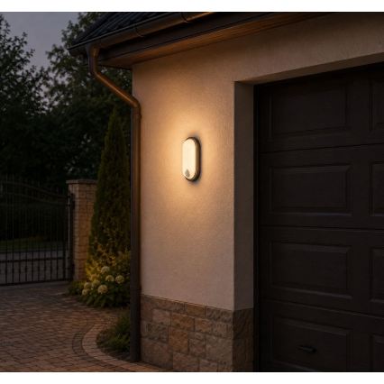 Rabalux - LED Venkovní stropní svítidlo se senzorem LED/15W/230V IP65 černá