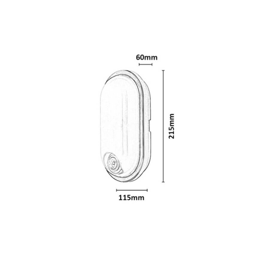 Rabalux - LED Venkovní stropní svítidlo se senzorem LED/15W/230V IP65 černá