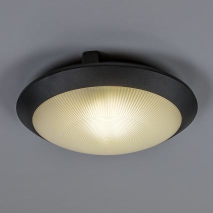 Rabalux - Venkovní stropní svítidlo se senzorem pohybu 1xE27/9W/230V IP65 pr. 30 cm černá