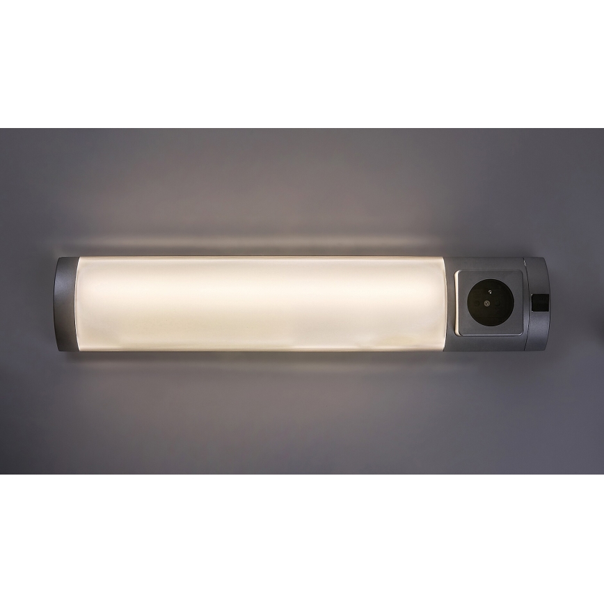 Rabalux - LED Podlinkové svítidlo se zásuvkou LED/5W/230V 4000K 45 cm stříbrná