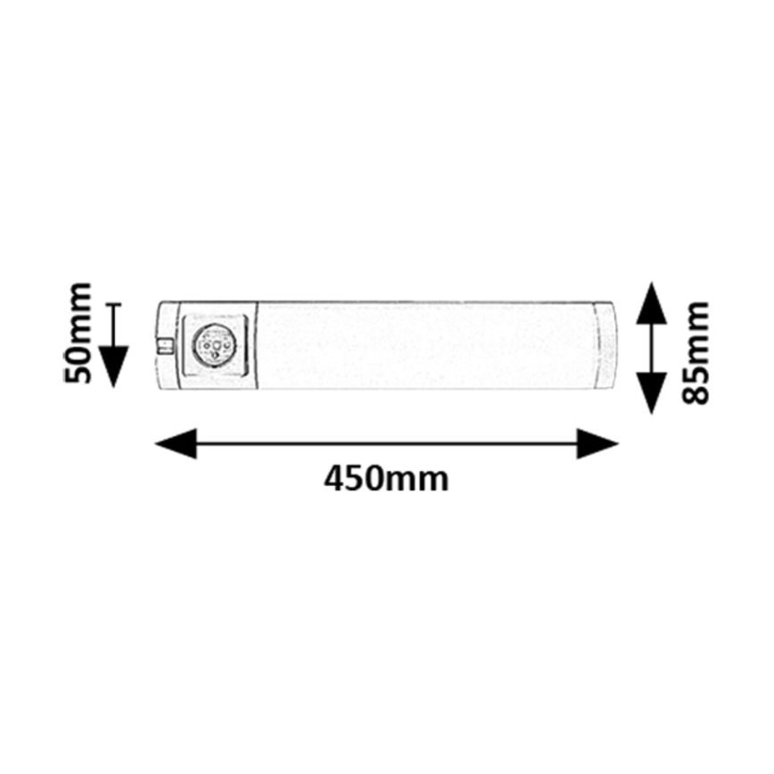 Rabalux - LED Podlinkové svítidlo se zásuvkou LED/5W/230V 4000K 45 cm stříbrná