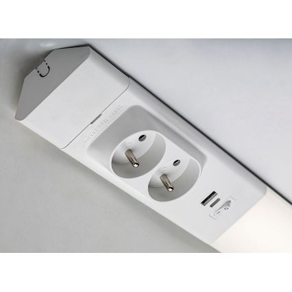 Rabalux - LED Podlinkové svítidlo se zásuvkami LED/18W/230V 4000K 60 cm bílá
