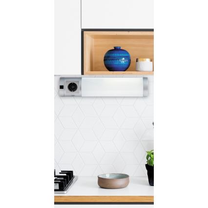 Rabalux - LED Podlinkové svítidlo se zásuvkou LED/5W/230V 4000K 45 cm matný chrom