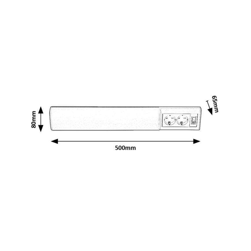Rabalux - LED Podlinkové svítidlo se 2 zásuvkami LED/10W/230V 4000K 50 cm bílá