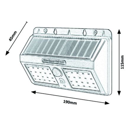 Rabalux - LED Solární nástěnné svítidlo se senzorem IP44