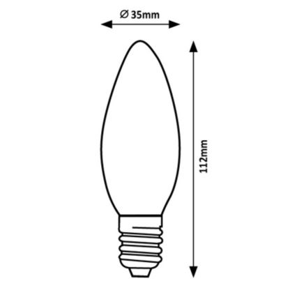 Rabalux - LED Žárovka C35 E14/2W/230V 3000K Energetická třída A