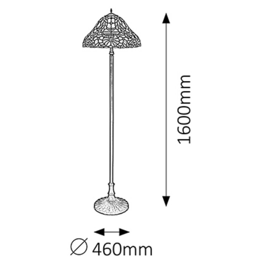 Rabalux - Tiffany vitrážová stojací lampa 2xE27/60W/230V