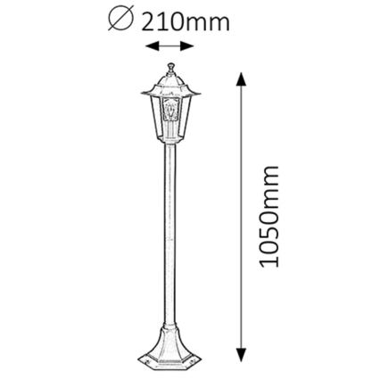 Rabalux 8210 - Venkovní lampa VELENCE 1xE27/60W/230V