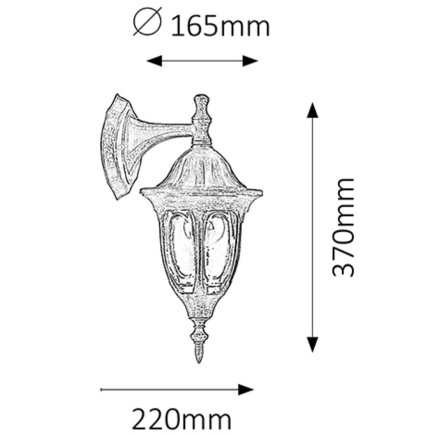 Rabalux - Venkovní nástěnné svítidlo 1xE27/60W/230V IP43 zlatá/patina/černá