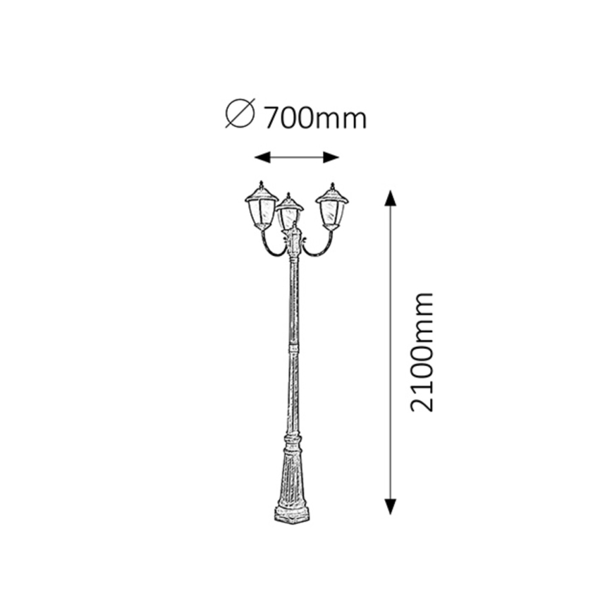 Rabalux - Venkovní lampa 3xE27/60W/230V 210 cm