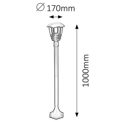 Rabalux - Venkovní lampa 1xE27/60W/230V IP44 1 m