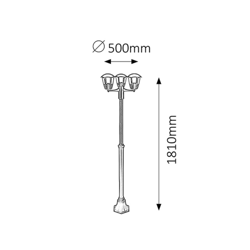 Rabalux - Venkovní lampa 3xE27/60W/230V IP44 1,81 m