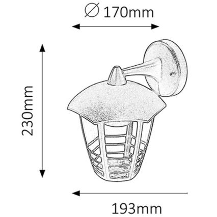 Rabalux - Venkovní nástěnné svítidlo 1xE27/60W/230V IP44