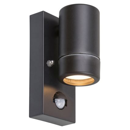 Rabalux - Venkovní nástěnné svítidlo se senzorem 1xGU10/10W/230V IP44 černá