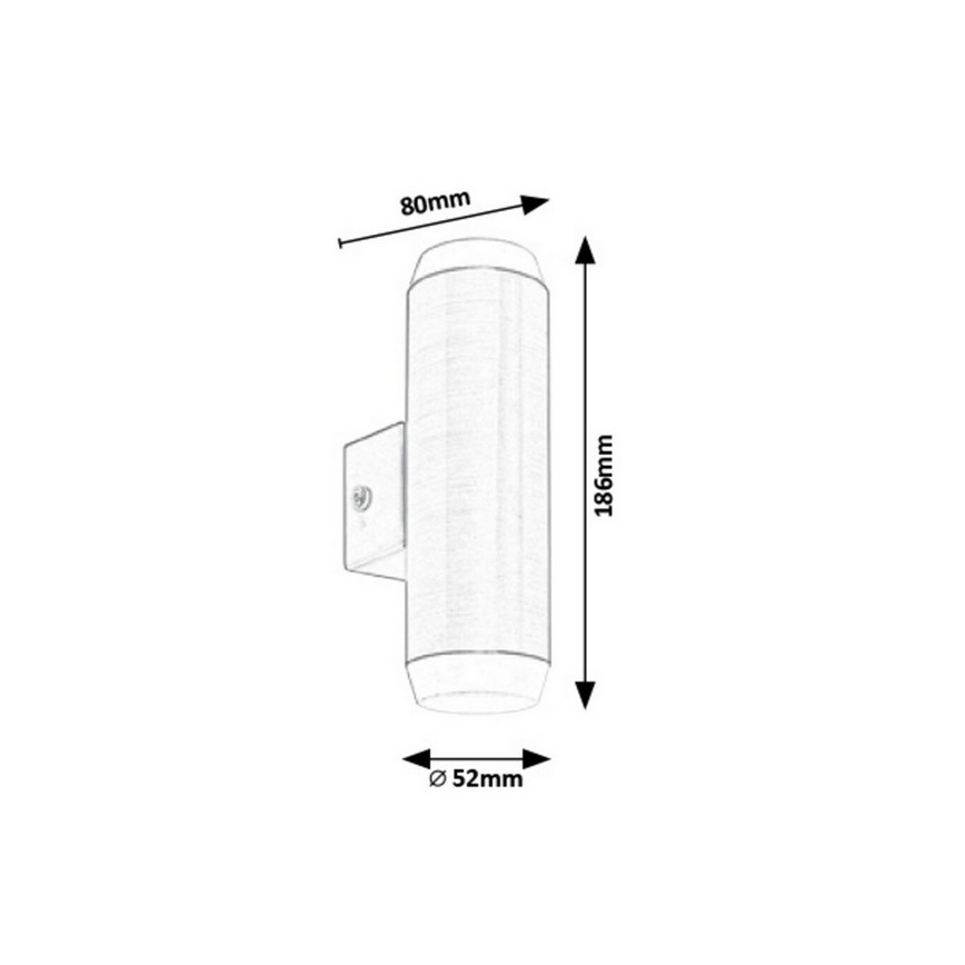 Rabalux - LED Venkovní nástěnné svítidlo 2xLED/4W/230V saténový matný chrom IP44