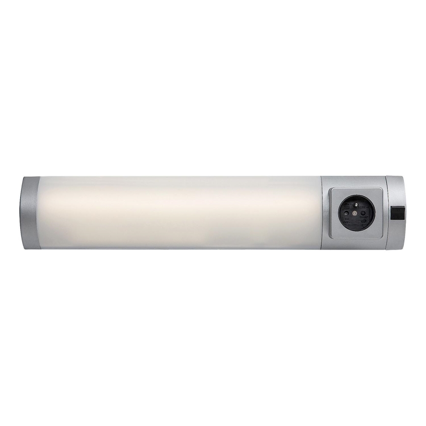 Rabalux - LED Podlinkové svítidlo se zásuvkou LED/5W/230V 4000K 45 cm stříbrná