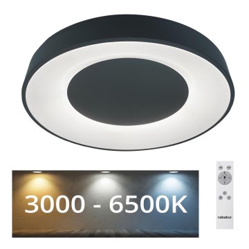 Rabalux - LED Stmívatelné stropní svítidlo LED/38W/230V černá 3000-6500K + dálkové ovládání pr. 48 cm