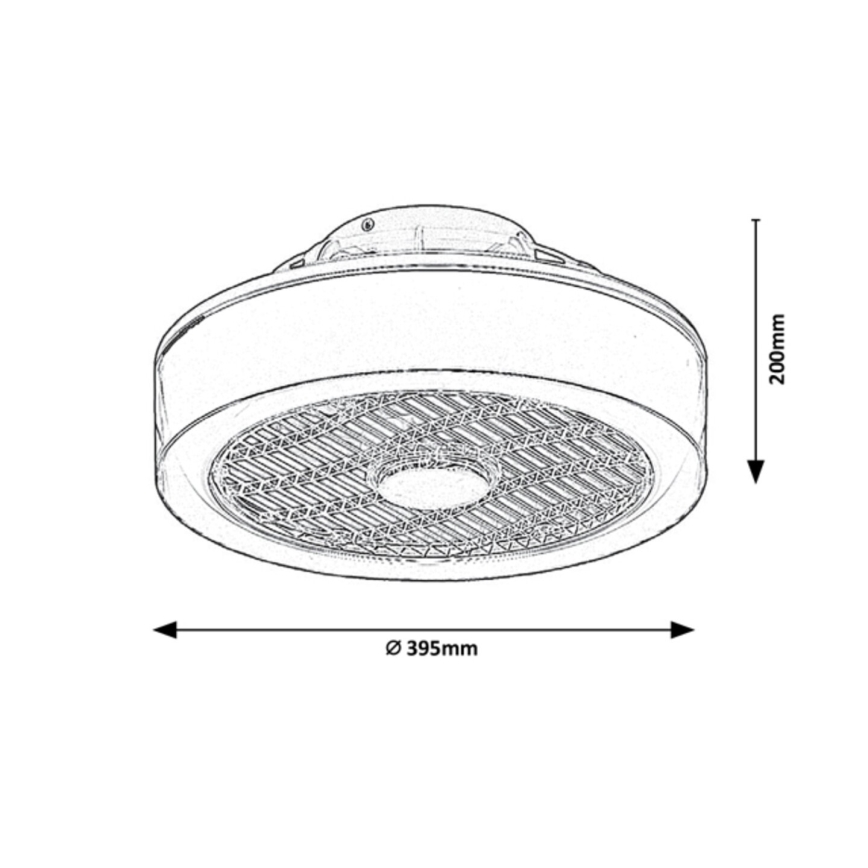 Rabalux - LED Stmívatelné stropní svítidlo s ventilátorem LED/30W/230V 3000-6000K + dálkové ovládání 