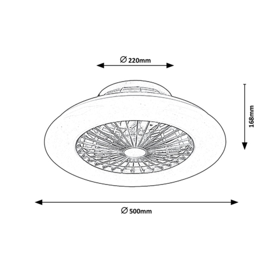 Rabalux - LED Stmívatelné stropní svítidlo s ventilátorem LED/30W/230V 3000-6500K + dálkové ovládání