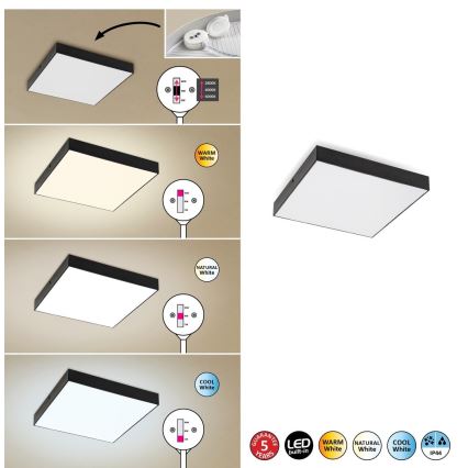 Rabalux - LED Stropní svítidlo LED/24W/230V 3000-6000K IP44 černá