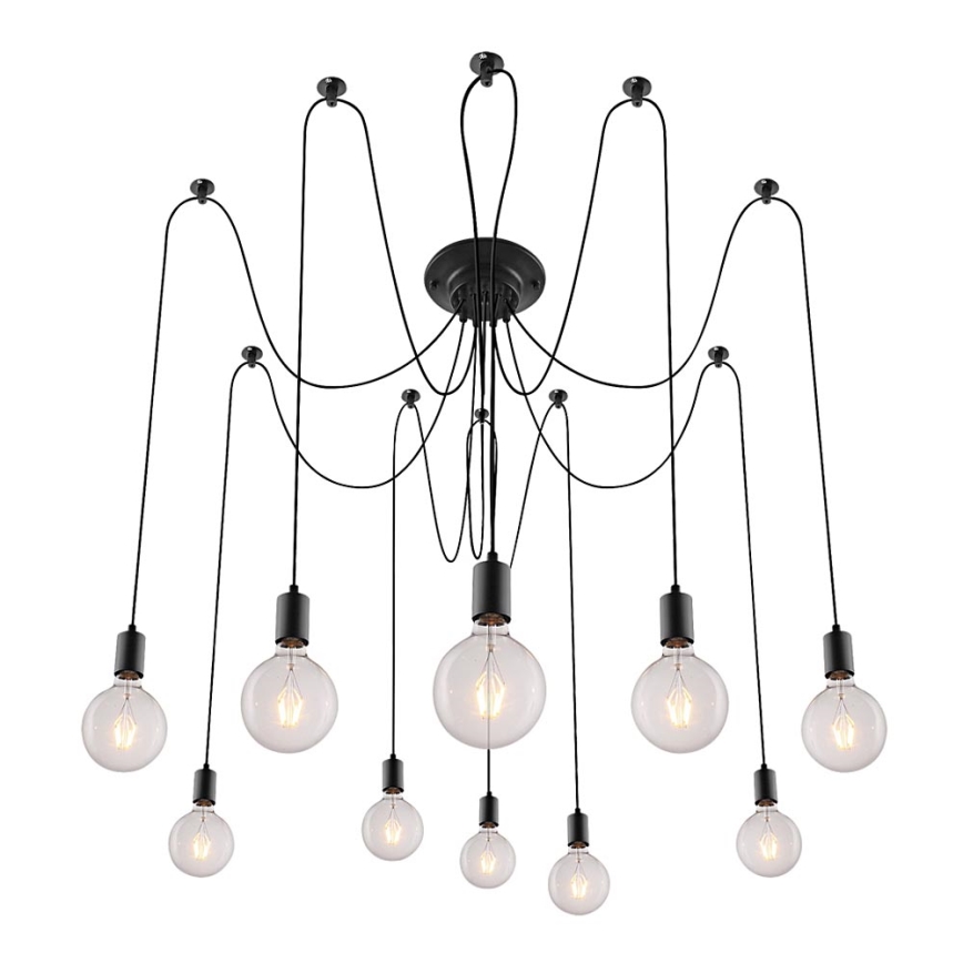Rabalux - Lustr 10xE27/60W/230V pavouk černá