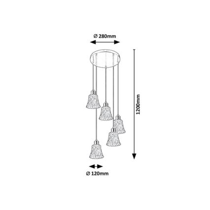 Rabalux - Lustr na lanku 5xE14/40W/230V