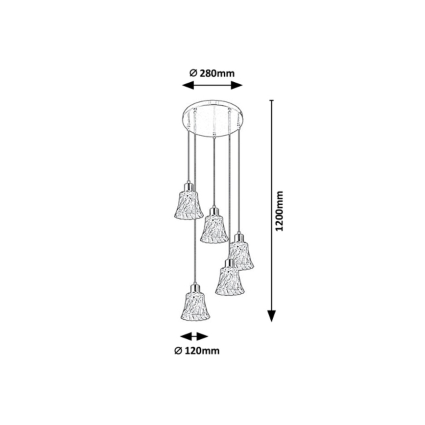 Rabalux - Lustr na lanku 5xE14/40W/230V