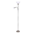 Rabalux - Stojací lampa ACTION 1xE27/100W/230V + 1xE14/25W matný chrom/bílá