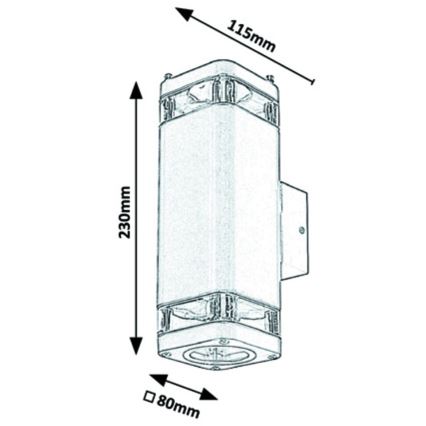 Rabalux - Venkovní nástěnné svítidlo 2xGU10/25W/230V IP44 černá