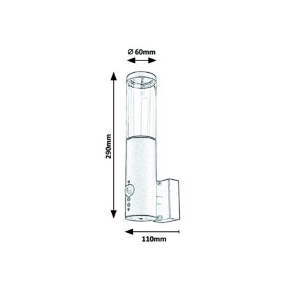Rabalux - Venkovní nástěnné svítidlo se senzorem 1xGU10/7W/230V IP44