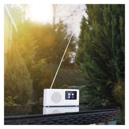 Rádio DAB DAB+ FM 3W/5V/4xAA bílá