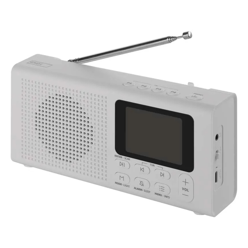 Rádio DAB DAB+ FM 3W/5V/4xAA bílá