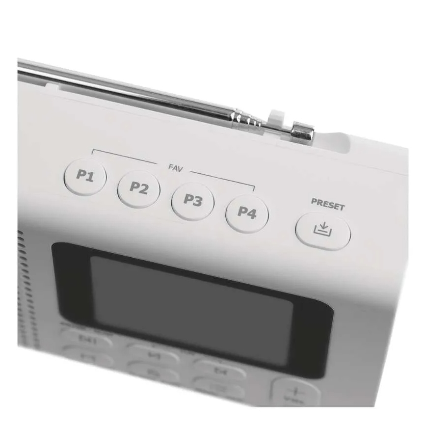 Rádio DAB DAB+ FM 3W/5V/4xAA bílá