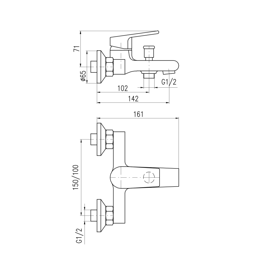 RAV Slezák CO154.5CMATZ - Vanová baterie COLORADO černá/zlatá
