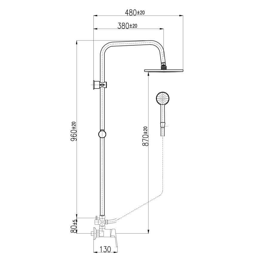 RAV Slezák CO182.5/7 - Sprchová sada s vodovodní baterií COLORADO lesklý chrom