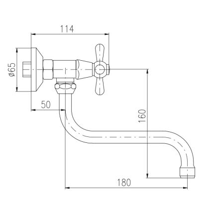 RAV Slezák MK101.5/21SM - Umyvadlová/dřezová baterie MORAVA RETRO stará mosaz